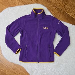Columbia Purple/Yellow LSU Fleece Jacket, Womens Large